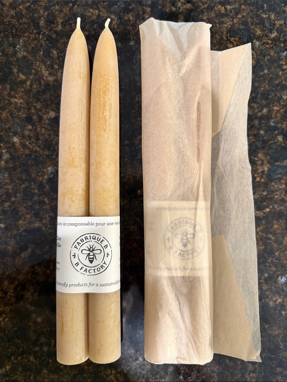 4 Beeswax Candles Made in Quebec